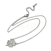Brass Micro Pave Clear Cubic Zirconia Clover Pendants Necklaces LS-NJEW-K280-02P-2