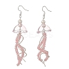 Dyed Natural Malaysia Jade Jellyfish Dangle Earrings for Women EJEW-JE07484-5