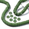 Flat Round Handmade Polymer Clay Beads CLAY-R067-12mm-43-5