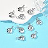 SHEGRACE Brass Clear Cubic Zirconia Charms XGRQ3P174-593P-4