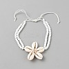 Shell Charm Bracelets BJEW-WH0041-33B-1