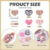 8Pcs 4 Colors Heart and Flower Silicone Focal Beads SIL-TA0002-02-3