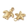 10Pcs Ocean Theme 304 Stainless Steel Pendants STAS-P426-04G-2