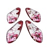 4Pcs Transparent Epoxy Resin Butterfly Wings Pendants RESI-C057-07B-1