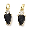 Brass Micro Pave Cubic Zirconia Charms KK-C051-09G-02-1