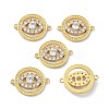 10Pcs Eco-Friendly Brass Micro Pave Clear Cubic Zirconia Links Connectors KK-SZ0004-55-1