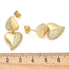 Rack Plating Brass Micro Pave Clear Cubic Zirconia Stud Earrings for Women EJEW-C125-21C-G-5