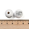 Spray Painted Wood European Beads WOOD-F017-09A-3