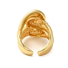 Adjustable Brass Micro Pave Clear Cubic Zirconia Open Cuff Rings for Women RJEW-A048-03G-3