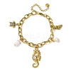 304 Stainless Steel Rhinestone Charm Bracelets BJEW-L708-09G-4