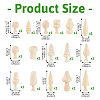 16Pcs 16 Styles Unfinished Wood Ornaments WOOD-TA0002-77-4