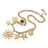 Ocean 304 Stainless Steel & Plastic Imitation Stone & Natural Paua Shell Sun Turtle Starfish Pendant Necklaces for Women NJEW-G180-01G-2
