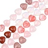 Gradient Color Opalite & Cherry Quartz Glass & Natural Strawberry Quartz & Rose Quartz & Red Jasper Beads Strands G-B185-A13-3