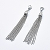 Tarnish Resistant 304 Stainless Steel Tassels Big Pendant Decorations HJEW-G011-01P-1
