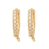 Brass Clear Cubic Zirconia Hoop Earring Findings KK-L242-27G-1