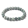 Natural Green Spot Jasper Bead Stretch Bracelets BJEW-K212-B-017-4
