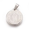 Non-Tarnish 304 Stainless Steel Lady of Guadalupe Pendants STAS-F185-02P-1