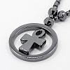 Fashionable Magnetic Synthetic Hematite Necklaces X-BJEW-K006-17-2