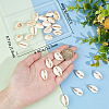 30Pcs 3 Styles Natural Cowrie Shell Copper Wire Wrapped Pendants FIND-BBC0001-76-3