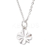 Clover Brass Pendant 304 Stainless Steel Cable Chain Necklaces for Women NJEW-JN05601-02-3