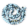 Electroplate Opaque Glass Beads Strands EGLA-A034-P6mm-S16-2