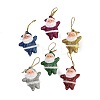 6Pcs 6 Colors Christmas Santa Claus Foam Pendant Decorations HJEW-A011-01-2
