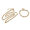 304 Stainless Steel Paperclip Chains Bracelet & Necklace Jewelry Sets SJEW-L199-21G-4