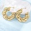 Twist C-Shaped 304 Stainless Steel Stud Earrings for Women LS-EJEW-A125-04G-1