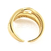 Rack Plating Brass Micro Pave Cubic Zirconia Open Cuff Ring for Women RJEW-F153-02G-3