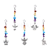 5Pcs Natural Magnesite & Amethyst & Green Aventurine & Red Aventurine & Red Jasper & Lapis Lazuli & Citrine Pendants Decorations HJEW-YW00074-01-2