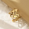 Wave 304 Stainless Steel Open Cuff Rings for Women LS-RJEW-G338-18G-3