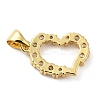 Rack Plating Brass Micro Pave Clear Cubic Zirconia Pendants KK-Q784-15G-2