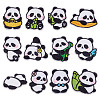 24Pcs 12 Styles Panda Computerized Embroidery Cloth Iron on/Sew on Patches DIY-AR0004-65-1