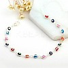 Christmas Brass Evil Eye Enamel Link Chain Anklets for Women WGC2D50-03-3