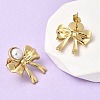 201 Stainless Steel ABS Plastic Pearl Stud Earrings EJEW-Z151-13G-06-2