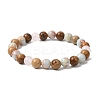 Natural Shoushan Stone & Picture Jasper & Glass Beads Stretch Bracelets for Women Men BJEW-P398-01A-4