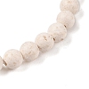Natural Fossil Round Beaded Stretch Bracelets G-U005-01A-01-2