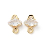 Brass Pave Clear Cubic Zirconia Connector Charms KK-Z136-54B-G-1