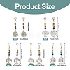 20Pcs 5 Styles Alloy Heart/Flat Round with Tree of Life Pendant Decorations HJEW-TA0001-22-3