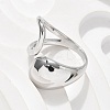 304 Stainless Steel Cuff Rings for Women RJEW-A063-01A-P-5