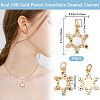10Pcs Christmas Themed Brass Micro Pave Clear Cubic Zirconia Pendants ZIRC-BBC0002-87-2