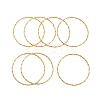 7Pcs PVD Vacuum Plating 304 Stainless Steel Textured Ring Bangles Set for Women BJEW-A011-13C-G-2