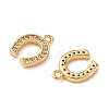 Brass Micro Pave Clear Cubic Zirconia Charms KK-B160-19G-2