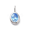 925 Sterling Silver Cubic Zirconia Oval Charms STER-S006-01S-L-1