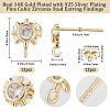 6 Pairs Sun Rack Plating Brass Micro Pave Cubic Zirconia Stud Earring Findings KK-BBC0010-98-2