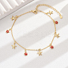 Elegant Brass Enamel Turtle Starfish Beach Anklet for Stylish Women JC1735-5