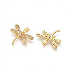 Brass Micro Pave Cubic Zirconia Pendants KK-N257-29G-2