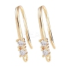 Brass Micro Pave Cubic Zirconia Earring Hooks KK-U008-12G-1