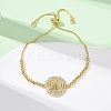 Brass Micro Pave Clear Cubic Zirconia Slider Bracelets for Women BJEW-G768-01G-2