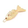 Fish Rack Plating Brass Micro Pave Cubic Zirconia Pendants KK-Z071-72A-01G-2